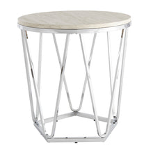 Load image into Gallery viewer, Manufactured Wood And Iron Round End Table - Silver
