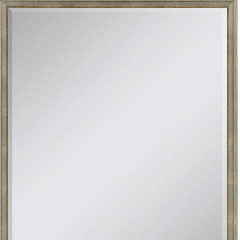 50" Wood Accent Mirror - Silver