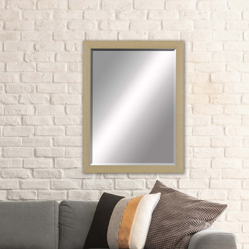 39" Solid Wood Framed Accent Mirror - Silver