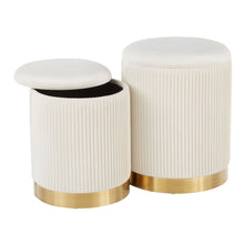 Load image into Gallery viewer, Marla - Contemporary Nesting Pleated Ottoman Set
