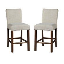 Load image into Gallery viewer, Upholstered Counter Stool With Nailhead Trim (Set of 2)
