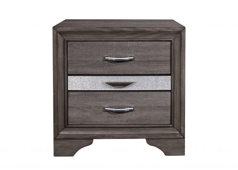 27" Two Drawer Nightstand - Gray