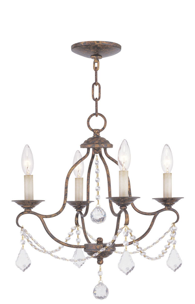 18" 4-Light Dimmable Chandelier With Shades - Bronze