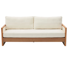 Load image into Gallery viewer, Modern 3 Seater Sofa With Wood Armrests
