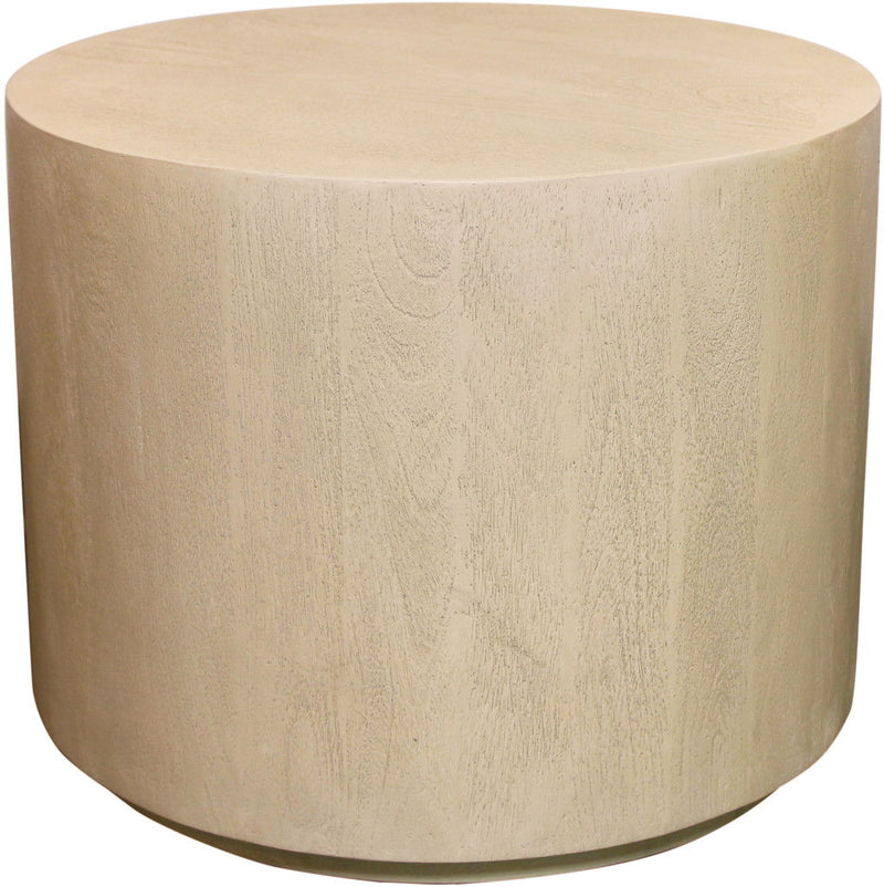 16" Distressed Solid Wood Round End Table - Natural