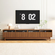 Load image into Gallery viewer, TV Stand, Entertainment Center With Fluted Drawers For Living Room - Walnut
