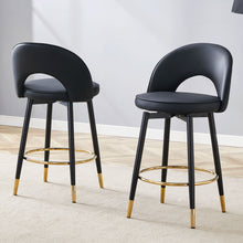 Load image into Gallery viewer, Modern Upholstered 360° Rotatable Bar Chair With Metal Legs For Dining Room (Set of 2)
