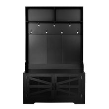 Load image into Gallery viewer, Entryway Bench With Coat Rack, 3 In 1 Design And Adjustable Shelves
