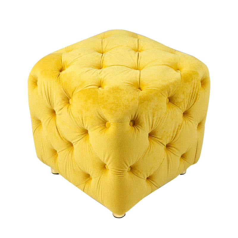 Modern Upholstered Ottoman, Exquisite Small End Table, Soft Foot Stool, Dressing Makeup Chair, Comfortable Seat For Living Room, Bedroom, Entrance