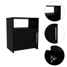 Load image into Gallery viewer, 23" Faux Wood Nightstand With Storage - Black
