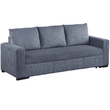 Load image into Gallery viewer, Convertible Sleeper Sofa With Pull Out Bed, Upholstery, Square Arms - Dark Gray

