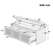 Load image into Gallery viewer, Entryway Shoe Bench With Drawers &amp; Button Tufted Cushion
