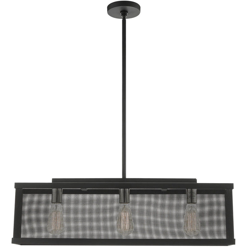 18'' Three Light Dimmable Chandelier With Shades - Black