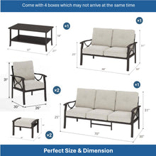 Load image into Gallery viewer, Patio Furniture Set With Coffee Table And Cushions For Backyard
