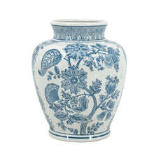 Load image into Gallery viewer, Floral Round Porcelain Jar (565446) - Light Blue / White
