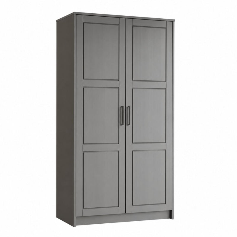 Solid Wood Two Door Combo Dresser - Gray