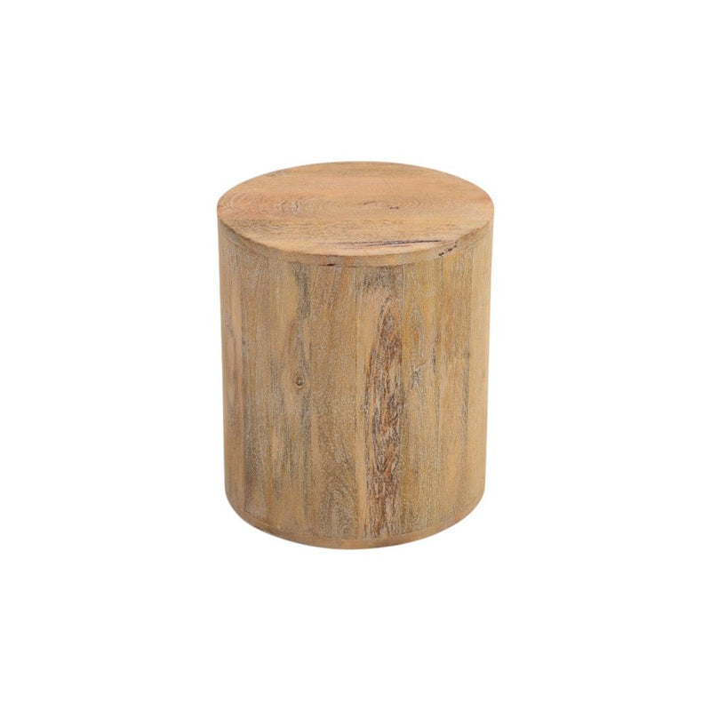 Solid Wood Round End Table - Natural