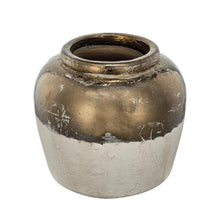 Load image into Gallery viewer, Block Round Table Vase - Antiqued Bronze / Light Gray
