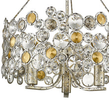 Load image into Gallery viewer, Three Light Metal And Crystals Dimmable Chandelier With Shades - Silver
