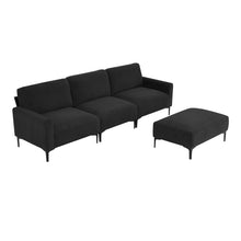 Load image into Gallery viewer, [VIDEO provided] [New] 103.5*59&quot; Modern L-shaped Sectional Sofa, 4-seat Velvet Fabric Couch Set with Convertible Ottoman,Freely Combinable Sofa for Living Room, Apartment, Office,Apartment,2 Colors
