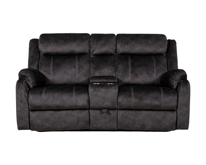 Microfiber Manual Reclining Loveseat With Storage - Dark Gray