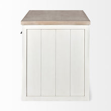 Load image into Gallery viewer, Two Tone Wooden Kitchen Island With 3 Drawers - Brown / White
