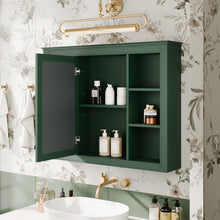 Load image into Gallery viewer, Wall Mounted Medicine Cabinet With Mirror, Storage Cabinet Featuring 6 Open Shelves And Adjustable Interior
