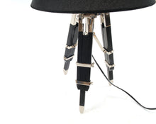 Load image into Gallery viewer, Metal Tripod Table Lamp With Black Shade - Black
