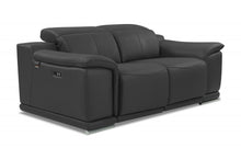 Load image into Gallery viewer, Italian Leather, Power Reclining Loveseat - Gray / Silver
