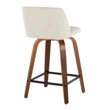 Load image into Gallery viewer, Toriano - Contemporary Fixed Height Counter Stool Swivel With Square Footrest (Set of 2)
