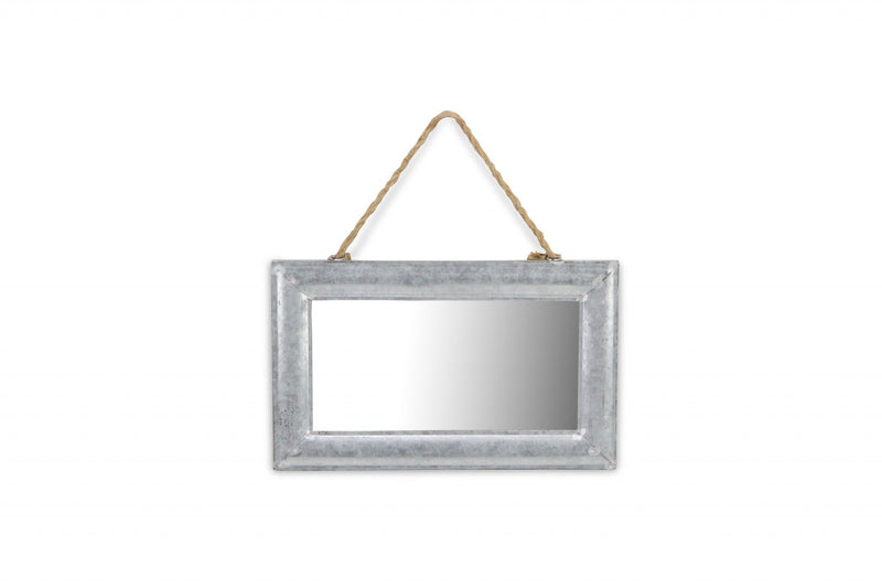9" Metal Framed Accent Mirror - Silver