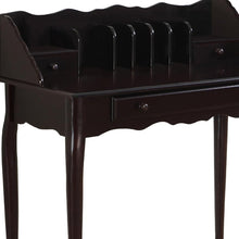 Load image into Gallery viewer, 36" Dark Brown Solid Wood Computer Desk With Three Drawers
