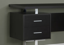 Load image into Gallery viewer, 60" Black and Silver Computer Desk With Three Drawers
