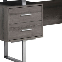 Load image into Gallery viewer, 60" Black and Silver Computer Desk With Three Drawers
