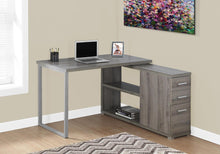 Load image into Gallery viewer, 47" White and Silver L Shape Computer Desk With Three Drawers
