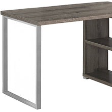 Load image into Gallery viewer, 47" White and Silver L Shape Computer Desk With Three Drawers
