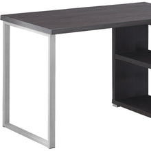 Load image into Gallery viewer, 47" White and Silver L Shape Computer Desk With Three Drawers
