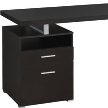 Load image into Gallery viewer, 60" Dark Brown and Silver Computer Desk With Two Drawers
