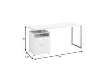 Load image into Gallery viewer, 60" Dark Brown and Silver Computer Desk With Two Drawers
