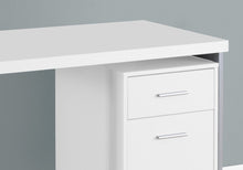 Load image into Gallery viewer, 47" White and Silver Computer Desk With Two Drawers
