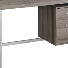 Load image into Gallery viewer, 47" White and Silver Computer Desk With Two Drawers
