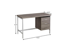 Load image into Gallery viewer, 47" White and Silver Computer Desk With Two Drawers
