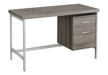 Load image into Gallery viewer, 47" White and Silver Computer Desk With Two Drawers
