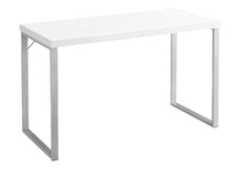 Load image into Gallery viewer, 47" White and Silver Computer Desk
