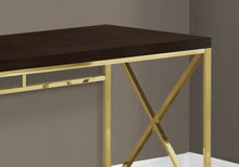 Load image into Gallery viewer, 47" Espresso and Gold Writing Desk
