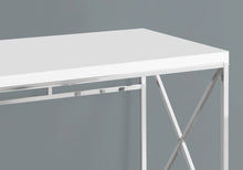 Load image into Gallery viewer, 47" White and Silver Computer Desk
