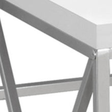 Load image into Gallery viewer, 47" White and Silver Computer Desk
