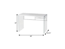Load image into Gallery viewer, 48" White and Clear Computer Desk
