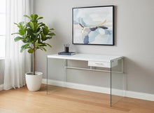 Load image into Gallery viewer, 48" White and Clear Computer Desk
