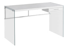 Load image into Gallery viewer, 48" White and Clear Computer Desk
